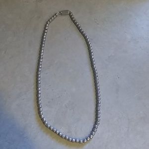 Silver bench  bead necklace